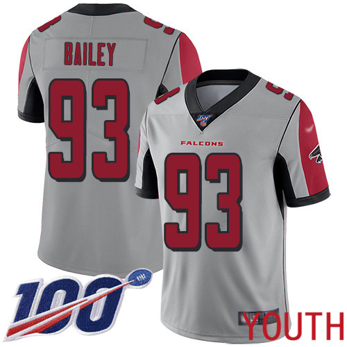 Atlanta Falcons Limited Silver Youth Allen Bailey Jersey NFL Football #93 100th Season Inverted Legend